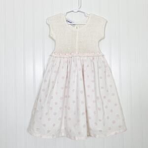 VTG Luba Robert Baby Girls Dress Size 24 mos Easter Party Church Pink Dots